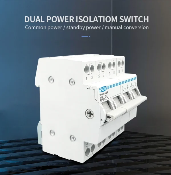 TOMZN 63A Manual Transfer Switch 1P 2P 3P 4P Dual Power Circuit Breaker