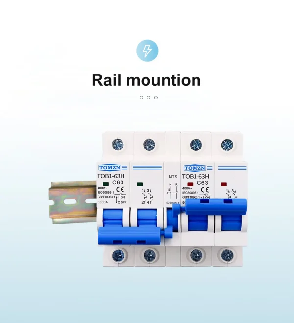 Dual Power Manual Transfer Switch 2P+2P MTS TOMZN MCB 50Hz/60Hz