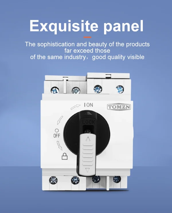 1200V 32A PV DC Din Rail Solar Rotary Isolator Switch by TOMZN