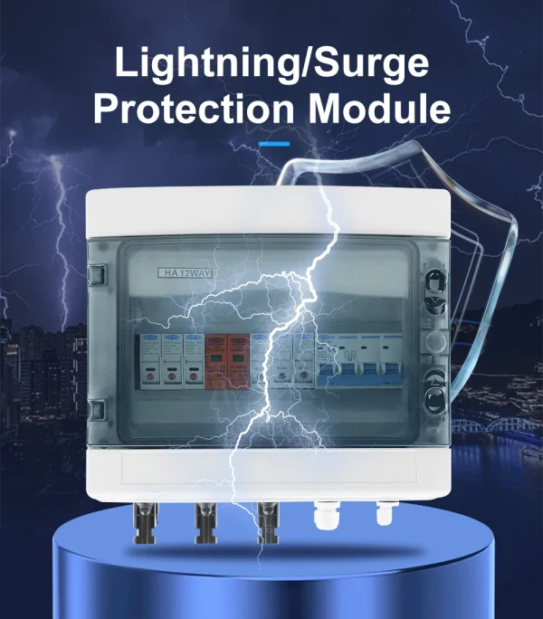 IP65 Waterproof Solar PV Combiner Box 3-in-1 Out, 1000V DC, MCB SPD Fuse