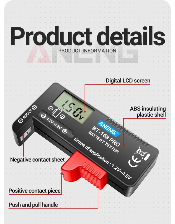 aneng bt 168 pro digital battery capacity tester load analyzer