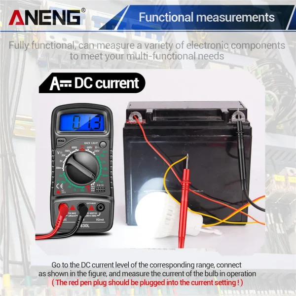aneng xl830l digital multimeter esr tester automotive capacitance meter