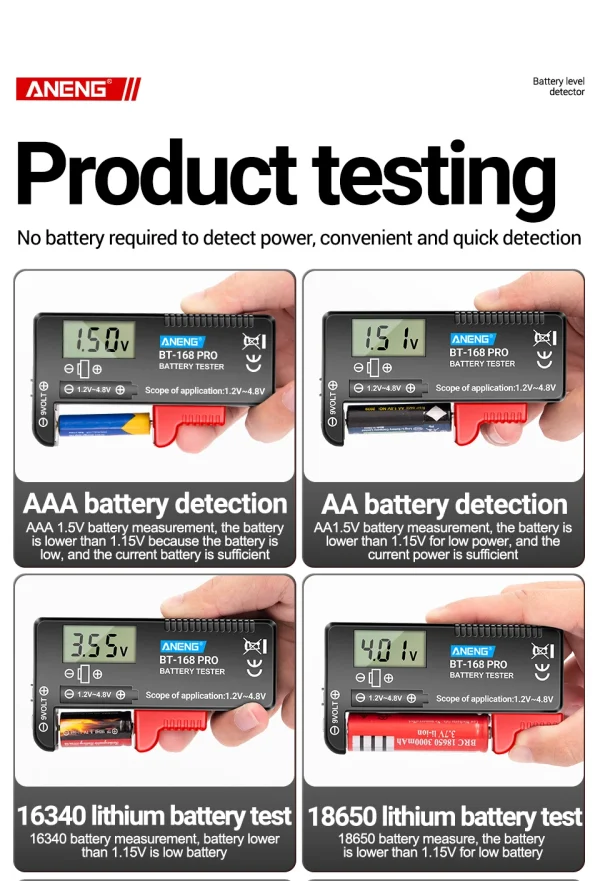aneng bt 168 pro digital battery capacity tester load analyzer