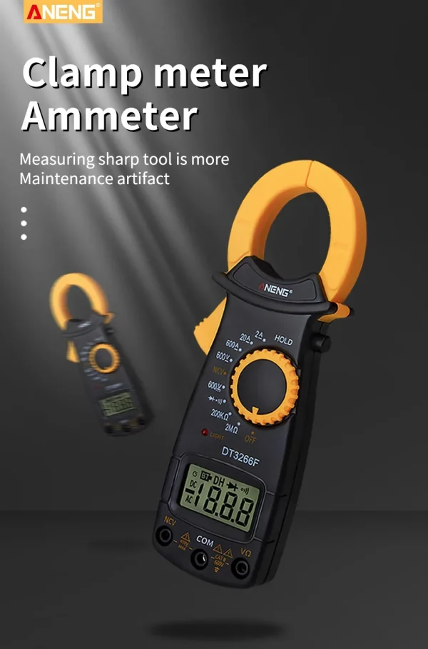 aneng dt3266f mini digital clamp multimeter ac/dc voltage amperemeter resistor tester