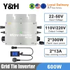y&h 600w solar grid tied inverter mppt solar micro inverter dc28 50v pv input ac180 260v output with lcd waterproof ip65