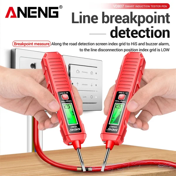 aneng vd807 induction portable electric pen tester ncv sensor ac 12 300v
